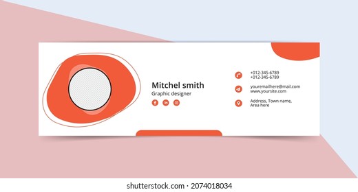 business email signature template or email footer and personal social media cover Vector design