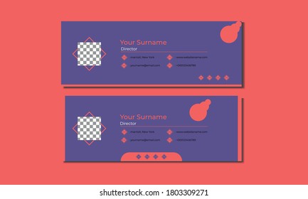 Business e-mail signature vector template. Business user internet contact 