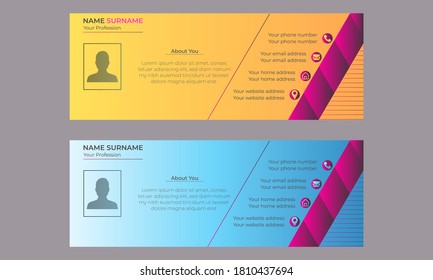 Business email Signature Vector Template. Business user internet contact illustration