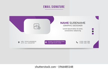 Business Email Signatures Template layout or email footer with an author photo place