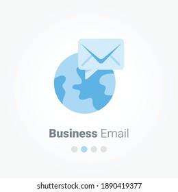  Business Email vector blue icon concept