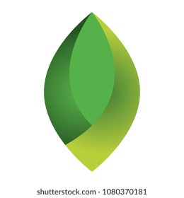 business emblem with leaf ecological