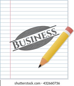 Business emblem with pencil effect