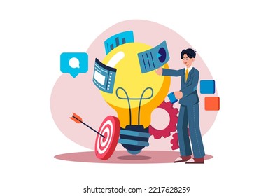 Business employees working on a Marketing idea