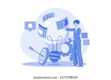 Business Employees Working On A Marketing Idea