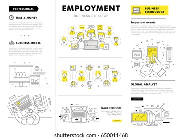 Business employment big Modern set layouts. Thin icons of manage. Team work strategy. Original pack with linear pictogram collection. Professional model coaching.
Smart office element for web design.