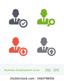 Business Employment - Sticker Icons. A set of 4 professional, pixel-perfect icons.