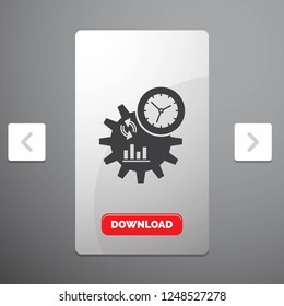 Business, engineering, management, process Glyph Icon in Carousal Pagination Slider Design & Red Download Button