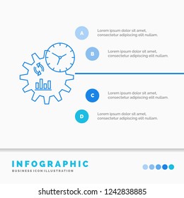 Business, engineering, management, process Infographics Template for Website and Presentation. Line Blue icon infographic style vector illustration