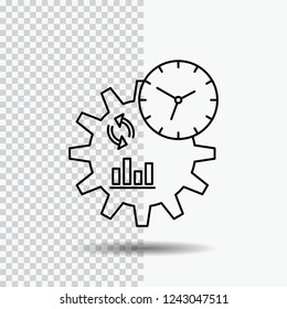 Business, engineering, management, process Line Icon on Transparent Background. Black Icon Vector Illustration