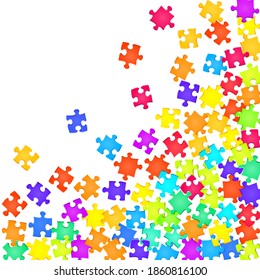 Business enigma jigsaw puzzle rainbow colors pieces vector background  Scatter puzzle pieces isolated white  Success abstract concept  Jigsaw gradient plugins 