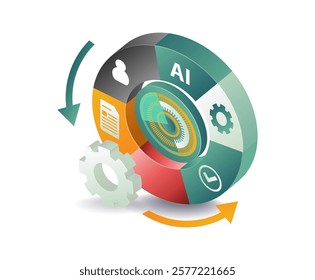 Business enterprise erp management concept illustration