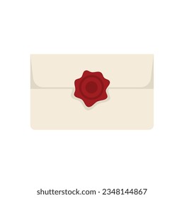 Business envelope icon flat vector. Mail letter. Paper post isolated