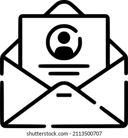 Business envelope vector icon, UI, UX element