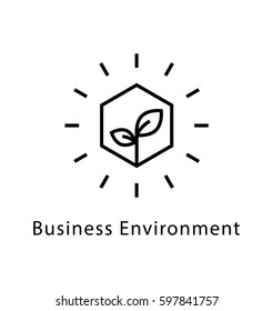Business Environment Vector Line Icon 