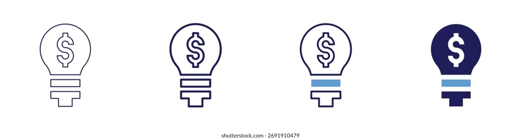 Business equity icon in 4 different styles. Thin Line, Line, Bold Line, Duotone. Duotone style. Editable stroke.