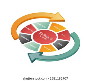 Business erp system management concept illustration