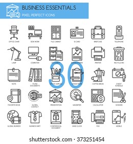 Business Essentials , Thin Line and Pixel Perfect Icons