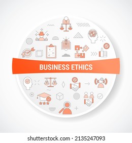 business ethics concept with icon concept with round or circle shape for badge