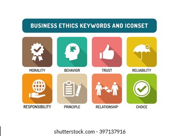 Business Ethics Flat Icon Set