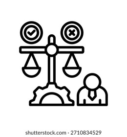 Línea de ícono de ética empresarial Ilustración vectorial