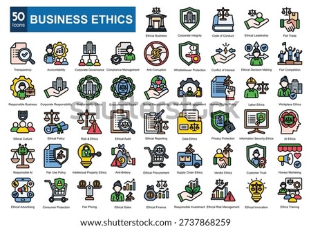 Business Ethics icon pack collection sets


