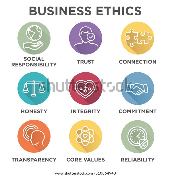 Business Ethics Icon Set Social Responsibility Stock Vector (royalty 