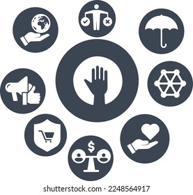Business Ethics Icon Set vector design