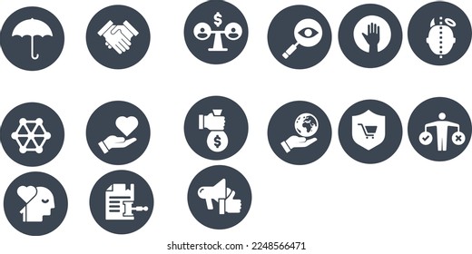 Business Ethics Icon Set vector design