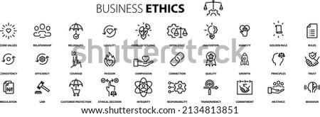 Business Ethics Icon Set, Vector illustration