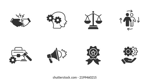 business ethics icons set . business ethics pack symbol vector elements for infographic web