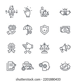 business ethics icons set . business ethics pack symbol vector elements for infographic web