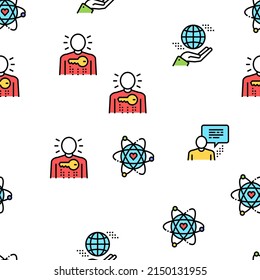 Business Ethics Moral Vector Seamless Pattern Thin Line Illustration