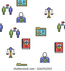 Business Ethics Moral Vector Seamless Pattern Thin Line Illustration