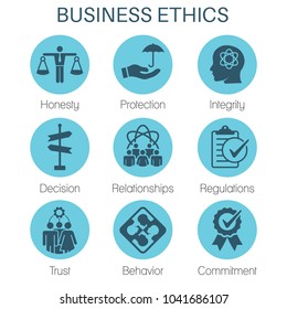 Business Ethics Solid Icon Set Honesty Stock Vector (Royalty Free ...