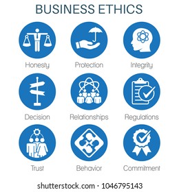 Business Ethics Solid Icon Set Honesty Stock Vector (Royalty Free ...