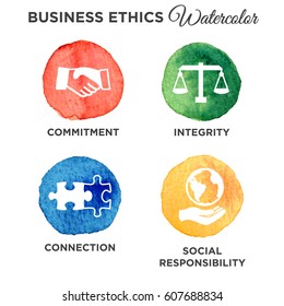 Business Ethics Solid Icon Set