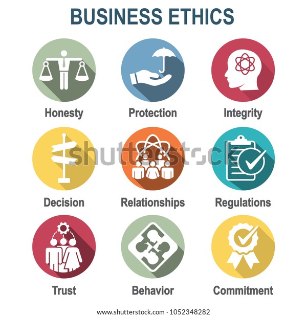 Business Ethics Solid Icon Set Honesty Stock Vector (Royalty Free ...