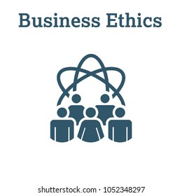 Business Ethics Solid Icon W People Sharing Ideas.