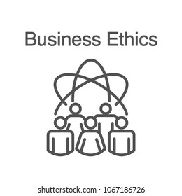 Business Ethics Solid Icon w people sharing ideas.