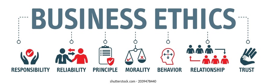 Business ethics - vector graphic template. Design elements for web and print on white backgrounnd