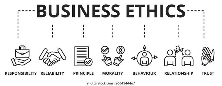 Ética empresarial - Plantilla gráfica de Vector. Elementos de diseño para el Web y la impresión en el fondo blanco