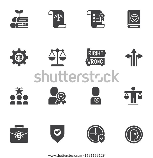 Business Ethics Vector Icons Set Modern Stock Vector (Royalty Free ...