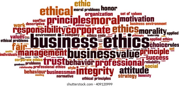 Business ethics word cloud concept. Vector illustration