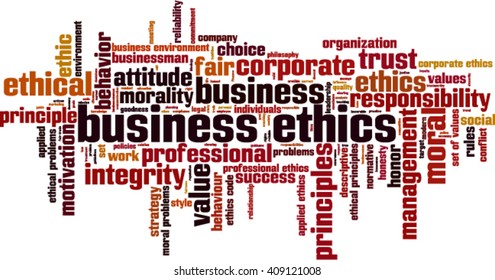 Business ethics word cloud concept. Vector illustration