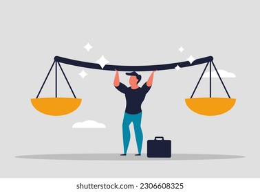 Business ethics in work and principles. Honesty, trust, responsibility in business. Earn the trust of colleagues and a confident leader in the team. Vector illustration concept