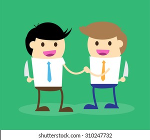 Business etiquette forbids show negative emotions. Insincere partnership, Businessman, illustration vector design. smile, crafty, ungrateful, unthankful, recreant, treacherous, renegade, feline, knife