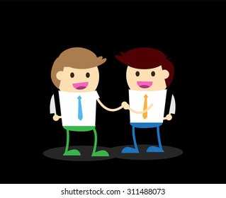 Business etiquette forbids show negative emotions. Insincere partnership, Businessman, illustration vector design. smile, crafty. recreant, treacherous, renegade, feline. betray, revolt, betray