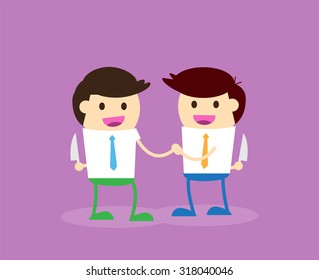 Business etiquette forbids show negative emotions. Insincere partnership, Businessman handshake, illustration vector design, crafty