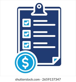 Evaluación de negocios Flat Blue Icon Ilustración vectorial